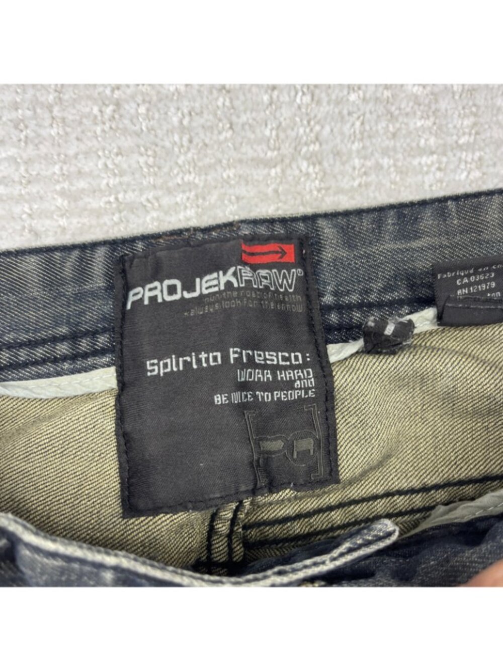 Y2K Projek Raw Spirito Fresco Blue Denim Jeans Men Sz 30 Grunge Alt Bootcut - Picture 4 of 11